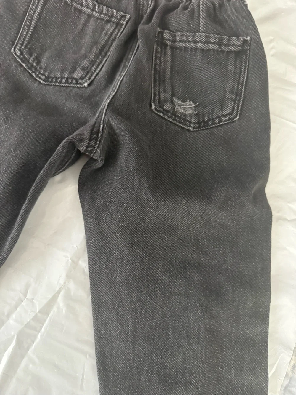 ZARA Kids Black Distressed Denim Jogger Pants